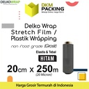 Plastik Wraping Stretch Film 20cm x 250m DELKOWRAP HITAM / SATUAN