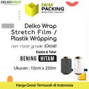 Plastik Wraping Stretch Film 10cm x 250m DELKOWRAP HITAM / SATUAN