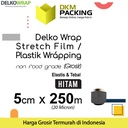 Plastik Wraping Stretch Film 5cm x 250m DELKOWRAP HITAM / SATUAN