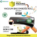Vacuum Makanan EMBOSS ROLL 9x500cm BLACK Plastik Vakum BINTIK BENING