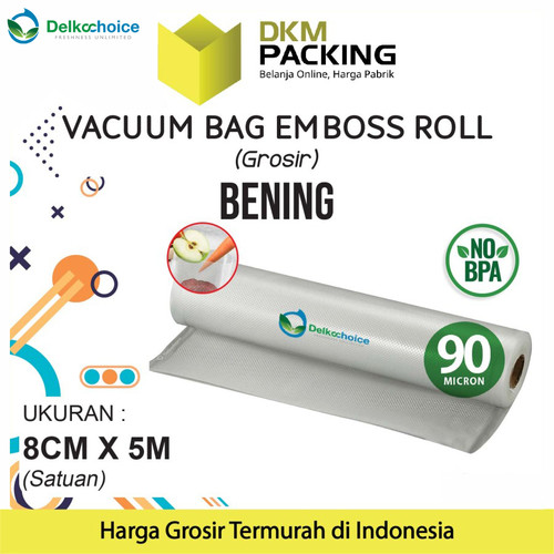 Vacuum Makanan EMBOSS ROLL 8x500cm CLEAR Plastik Vakum BINTIK BENING