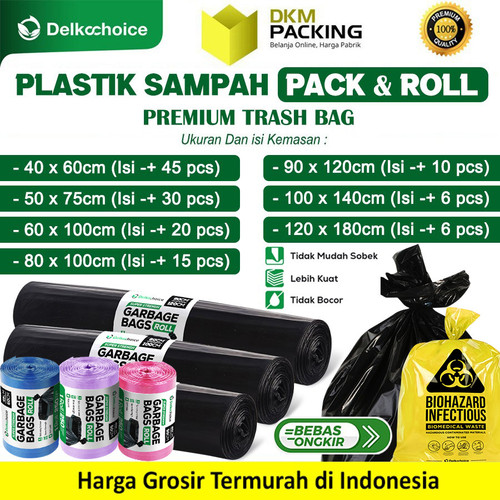KANTONG PLASTIK SAMPAH TEBAL HITAM JUMBO TERMURAH SATUAN