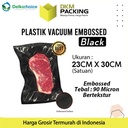 Vacuum Bag Makanan HITAM 23x30cm BLACK EMBOSS Plastik Vakum BINTIK