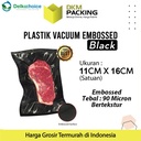 Vacuum Bag Makanan HITAM 11x16cm BLACK EMBOSS Plastik Vakum BINTIK