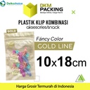 ZIPLOCK BAG GOLD 10x18cm PLASTIK KLIP KEMASAN AKSESORIS DELKOCHOICE