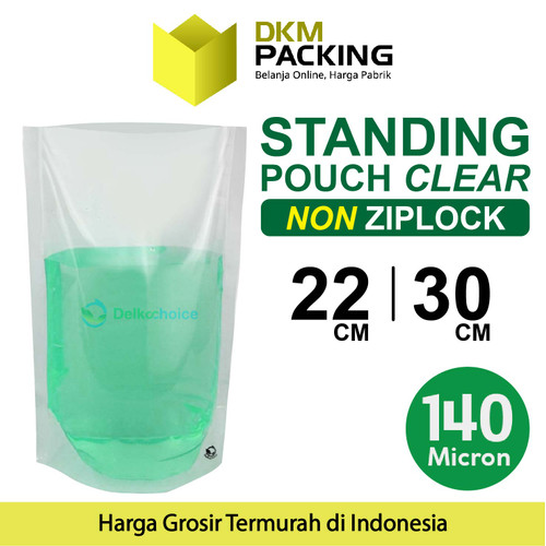 Plastik Standing Pouch Bening 22x30cm NYLON NON ZIPLOCK DELKOCHOICE