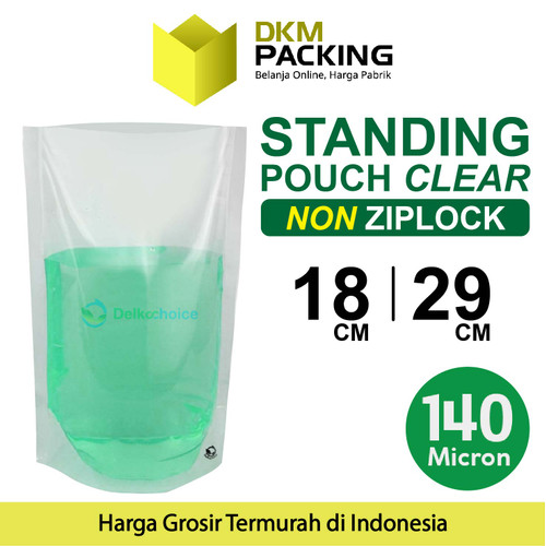 Plastik Standing Pouch Bening 18x29cm NYLON NON ZIPLOCK DELKOCHOICE