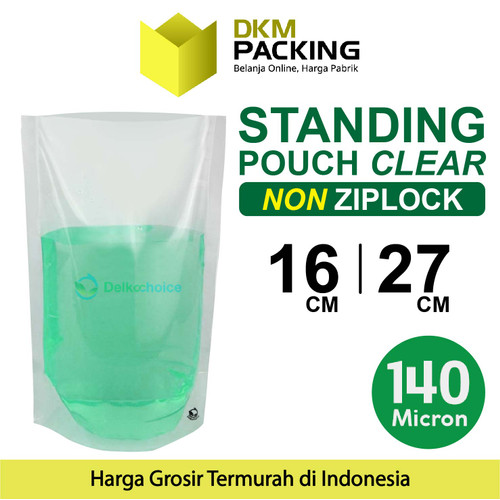 Plastik Standing Pouch Bening 16x27cm NYLON NON ZIPLOCK DELKOCHOICE