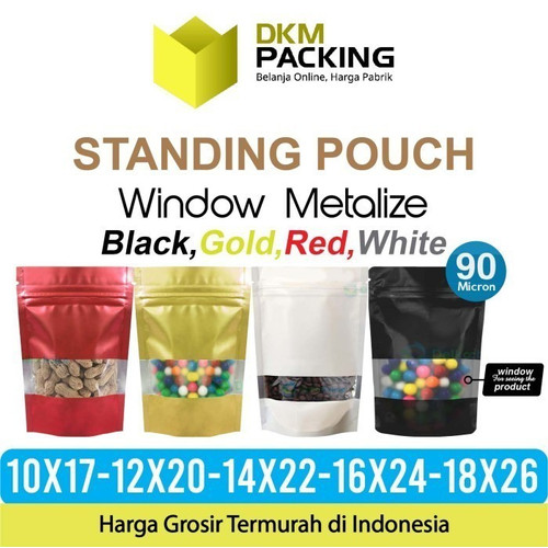 Standing Pouch WINDOW ZIPLOCK DELKOCHOICE ALUMUNIUM FOIL