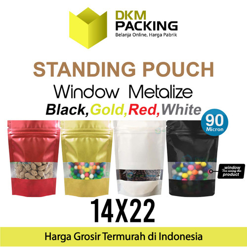 Standing Pouch 14x22cm WINDOW ZIPLOCK DELKOCHOICE ALUMUNIUM FOIL
