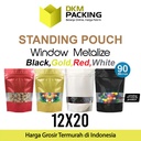 Standing Pouch 12x20cm WINDOW ZIPLOCK DELKOCHOICE ALUMUNIUM FOIL