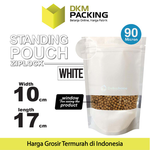 Standing Pouch PUTIH 10x17cm WINDOW ZIPLOCK DELKOCHOICE ALU FOIL