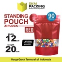 Standing Pouch MERAH 12x20cm WINDOW ZIPLOCK DELKOCHOICE ALU FOIL