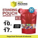 Standing Pouch MERAH 10x17cm WINDOW ZIPLOCK DELKOCHOICE ALU FOIL