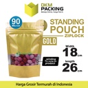 Standing Pouch GOLD 18x26cm WINDOW ZIPLOCK DELKOCHOICE ALU FOIL