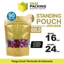 Standing Pouch GOLD 16x24cm WINDOW ZIPLOCK DELKOCHOICE ALU FOIL