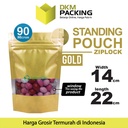 Standing Pouch GOLD 14x22cm WINDOW ZIPLOCK DELKOCHOICE ALU FOIL