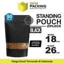 Standing Pouch HITAM 18x26cm WINDOW ZIPLOCK DELKOCHOICE ALU FOIL