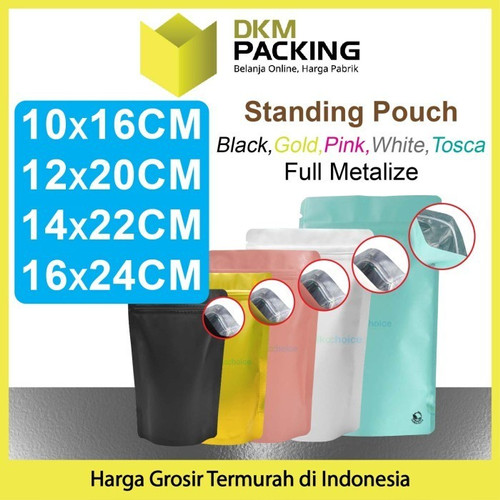 Standing Pouch 16x24cm NON WINDOW ZIPLOCK Plastik Klip ALU FOIL