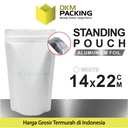 Standing Pouch PUTIH 14x22cm NON WINDOW ZIPLOCK Plastik Klip ALU FOIL