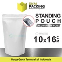 Standing Pouch PUTIH 10x16cm NON WINDOW ZIPLOCK Plastik Klip ALU FOIL