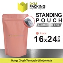 Standing Pouch PINK 16x24cm NON WINDOW ZIPLOCK Plastik Klip ALU FOIL