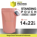 Standing Pouch PINK 14x22cm NON WINDOW ZIPLOCK Plastik Klip ALU FOIL