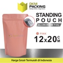 Standing Pouch PINK 12x20cm NON WINDOW ZIPLOCK Plastik Klip ALU FOIL