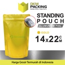 Standing Pouch GOLD 14x22cm NON WINDOW ZIPLOCK Plastik Klip ALU FOIL