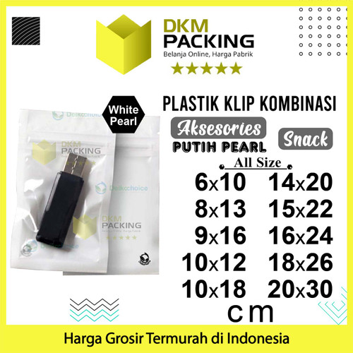 PLASTIK KLIP PUTIH 20x30cm ZIPLOCK BAG KEMASAN AKSESORIS DELKOCHOICE
