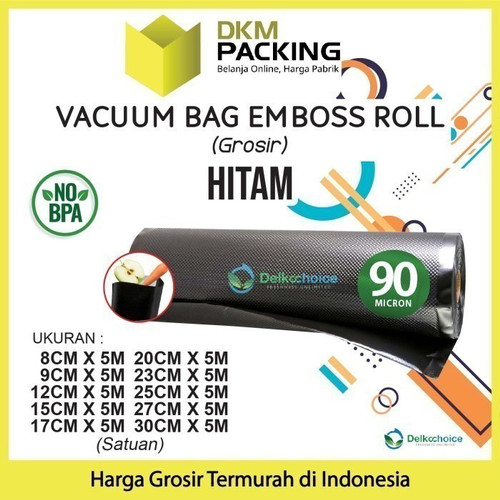 Vacuum Makanan EMBOSS ROLL 30x500cm BLACK Plastik Vakum BINTIK BENING
