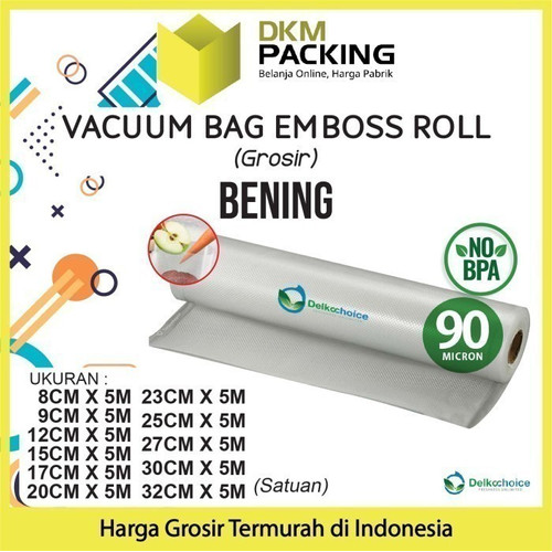 Vacuum Makanan EMBOSS ROLL 32x500cm CLEAR Plastik Vakum BINTIK BENING