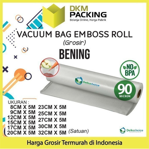 Vacuum Makanan EMBOSS ROLL 27x500cm CLEAR Plastik Vakum BINTIK BENING
