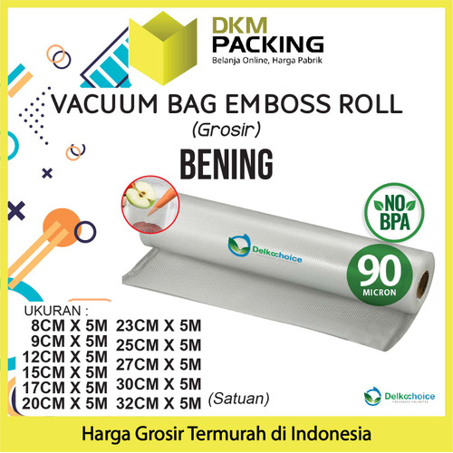 Vacuum Makanan EMBOSS ROLL 8x500cm CLEAR Plastik Vakum BINTIK BENING