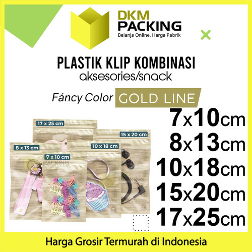 ZIPLOCK BAG GOLD 15x20cm PLASTIK KLIP KEMASAN AKSESORIS DELKOCHOICE