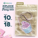 ZIPLOCK BAG GOLD 10x18cm PLASTIK KLIP KEMASAN AKSESORIS DELKOCHOICE