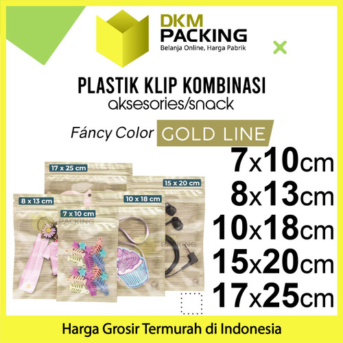 ZIPLOCK BAG GOLD 8x13cm PLASTIK KLIP KEMASAN AKSESORIS DELKOCHOICE