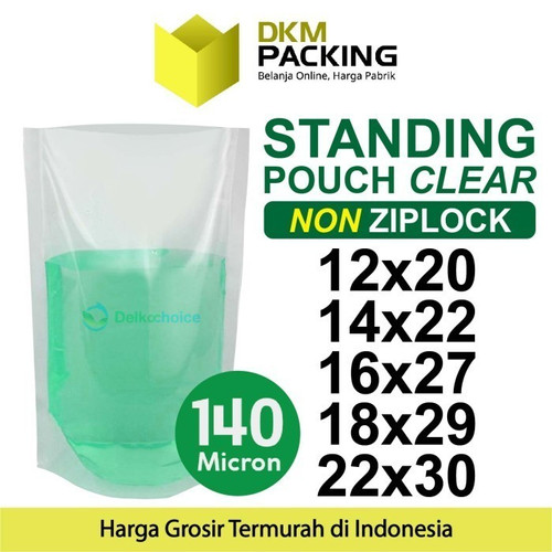 Plastik Standing Pouch Bening 22x30cm NYLON NON ZIPLOCK DELKOCHOICE