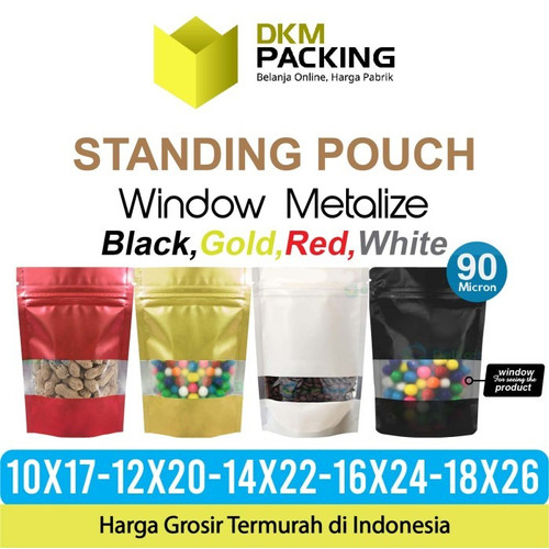 Standing Pouch 14x22cm WINDOW ZIPLOCK DELKOCHOICE ALUMUNIUM FOIL