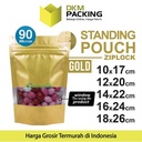 Standing Pouch GOLD 14x22cm WINDOW ZIPLOCK DELKOCHOICE ALU FOIL