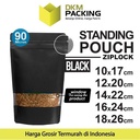 Standing Pouch HITAM 18x26cm WINDOW ZIPLOCK DELKOCHOICE ALU FOIL