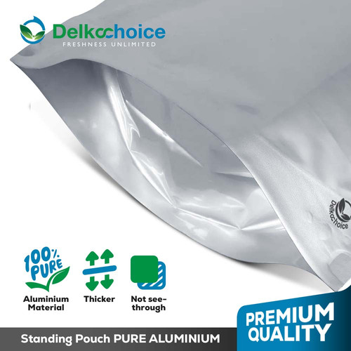 Standing Pouch 16x24cm NON WINDOW ZIPLOCK Plastik Klip ALU FOIL
