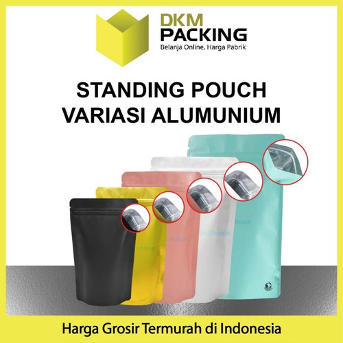 Standing Pouch 14x22cm NON WINDOW ZIPLOCK Plastik Klip ALU FOIL