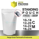 Standing Pouch PUTIH 14x22cm NON WINDOW ZIPLOCK Plastik Klip ALU FOIL