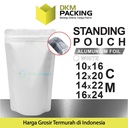 Standing Pouch PUTIH 12x20cm NON WINDOW ZIPLOCK Plastik Klip ALU FOIL
