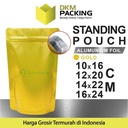 Standing Pouch GOLD 16x24cm NON WINDOW ZIPLOCK Plastik Klip ALU FOIL