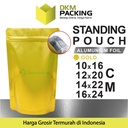Standing Pouch GOLD 12x20cm NON WINDOW ZIPLOCK Plastik Klip ALU FOIL
