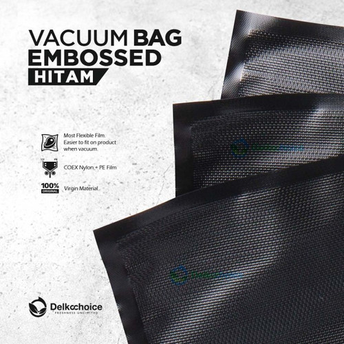 Vacuum Makanan EMBOSS ROLL 27x500cm BLACK Plastik Vakum BINTIK BENING
