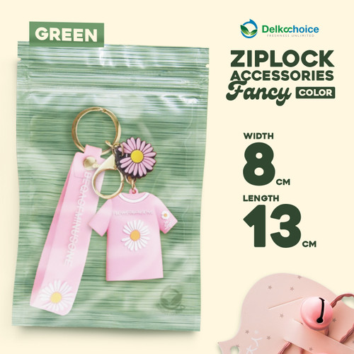 ZIPLOCK BAG HIJAU 8 x 13cm PLASTIK KLIP KEMASAN AKSESORIS DELKOCHOICE