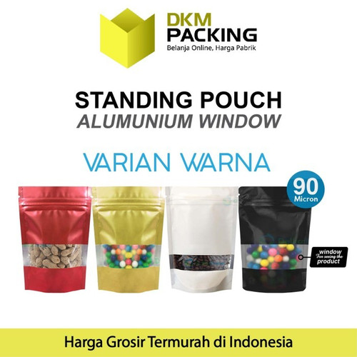 Standing Pouch 14x22cm WINDOW ZIPLOCK DELKOCHOICE ALUMUNIUM FOIL